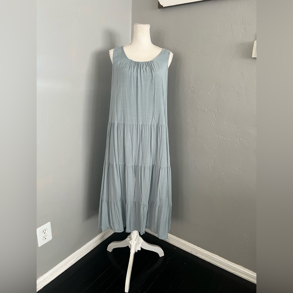 Soft Surroundings Light Blue Midi Dress size M